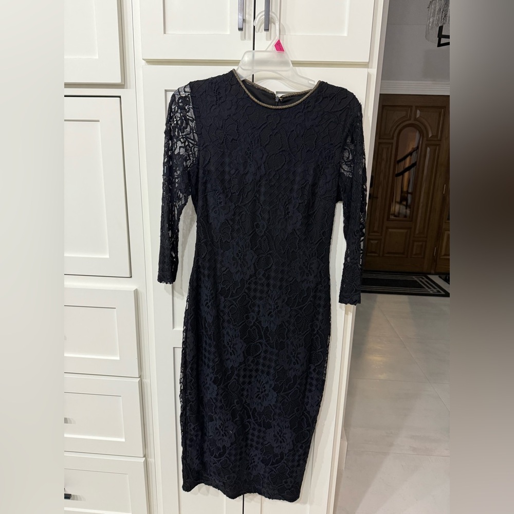 Jessica Simpson Black Lace Long Sleeve Dress